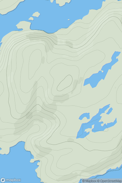 Thumbnail image for Cnoc na Moine [Scourie to Lairg] showing contour plot for surrounding peak